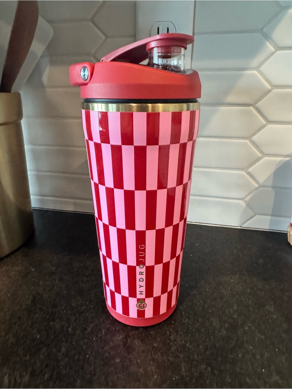 HydroJug Pink & Red Checkerboard Insulated Bottle